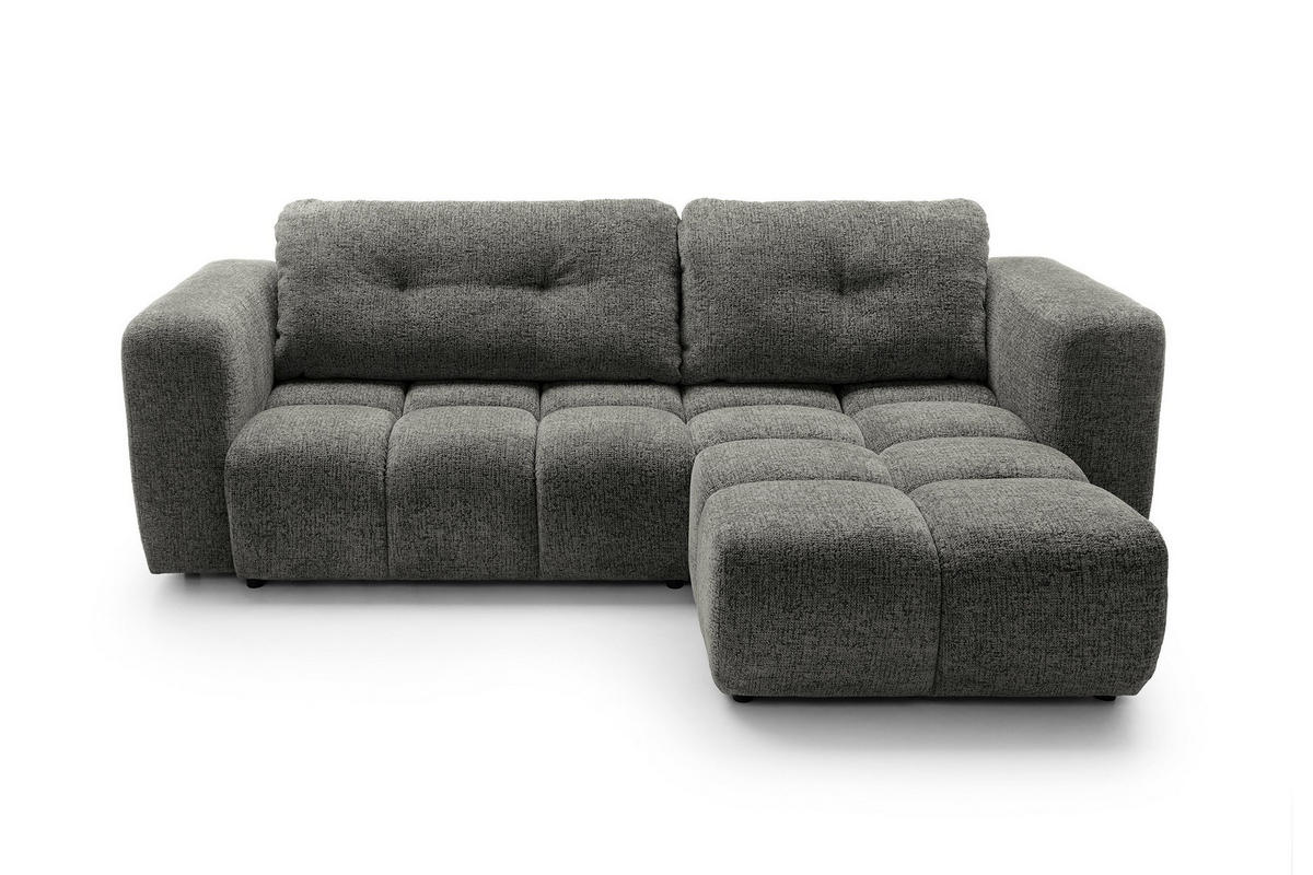 ECKSOFA ARTE 02 Grau Chenille mit Schlaffunktion - Grau, Holz (273/176cm) - MASSENO
