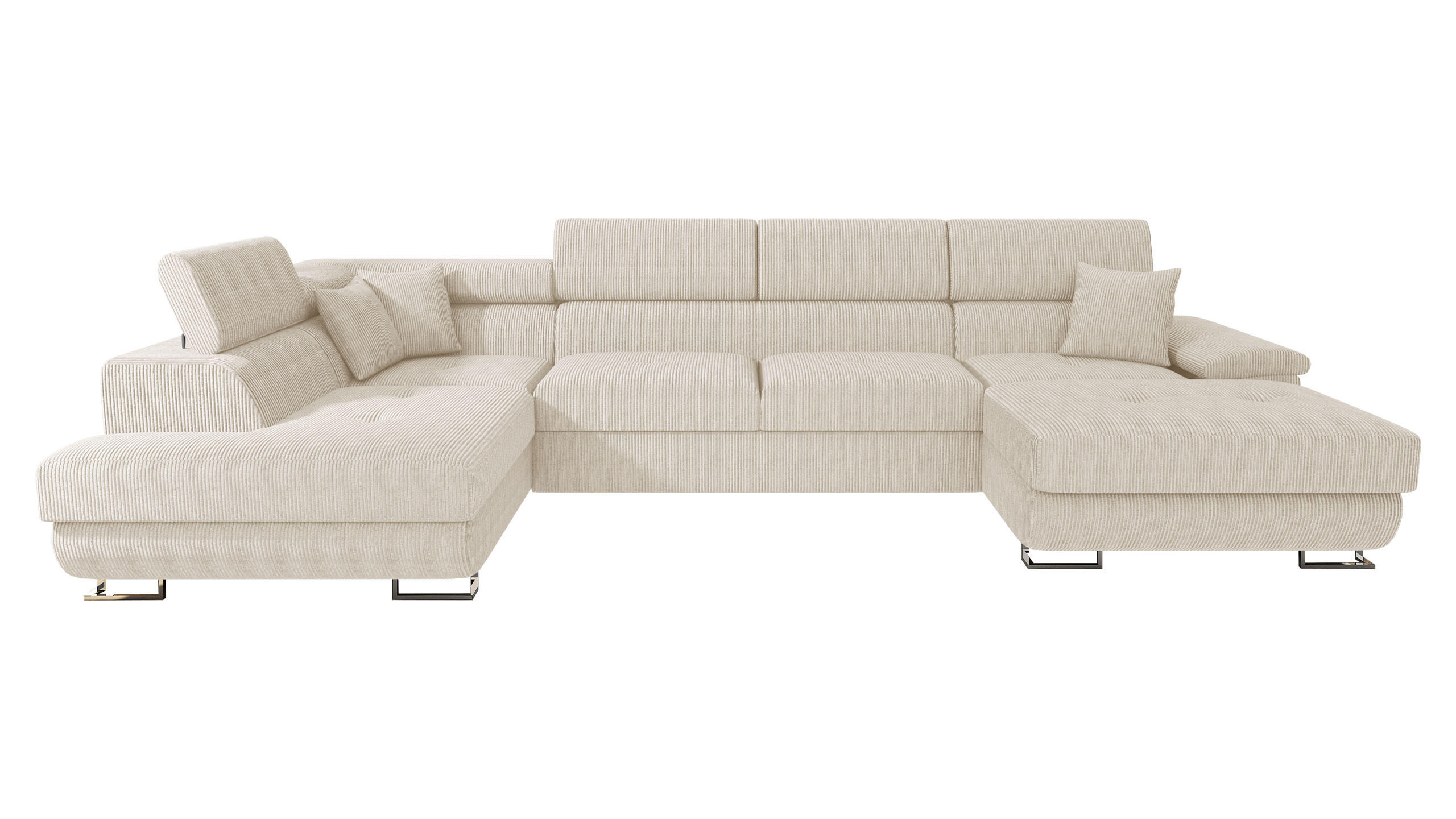 Mirjan24 Wohnlandschaft Beige 345x91x202 cm