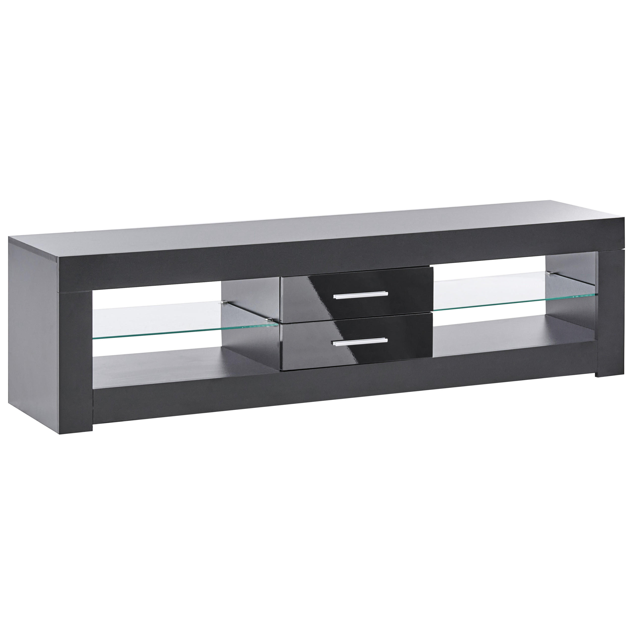 Beliani Tv-Möbel Schwarz, Silber 150x40x35 cm