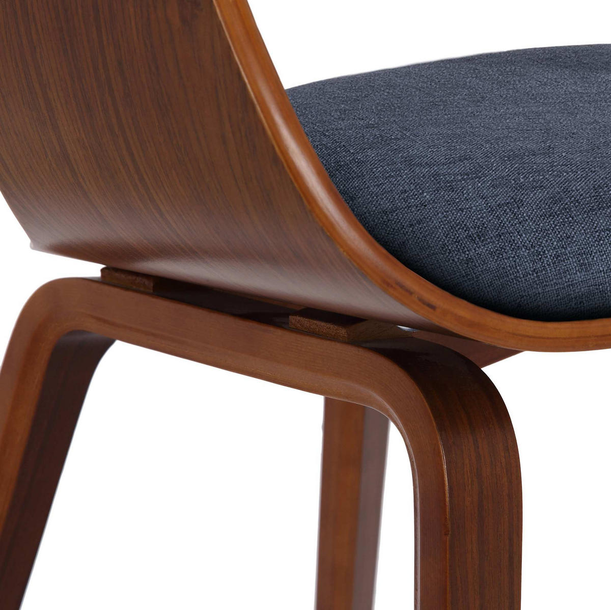 ARMLEHNENSTUHL Stoff Walnuss/Blau - Blau/Walnussfarben, Holz/Textil (49/73/46cm) - CLP