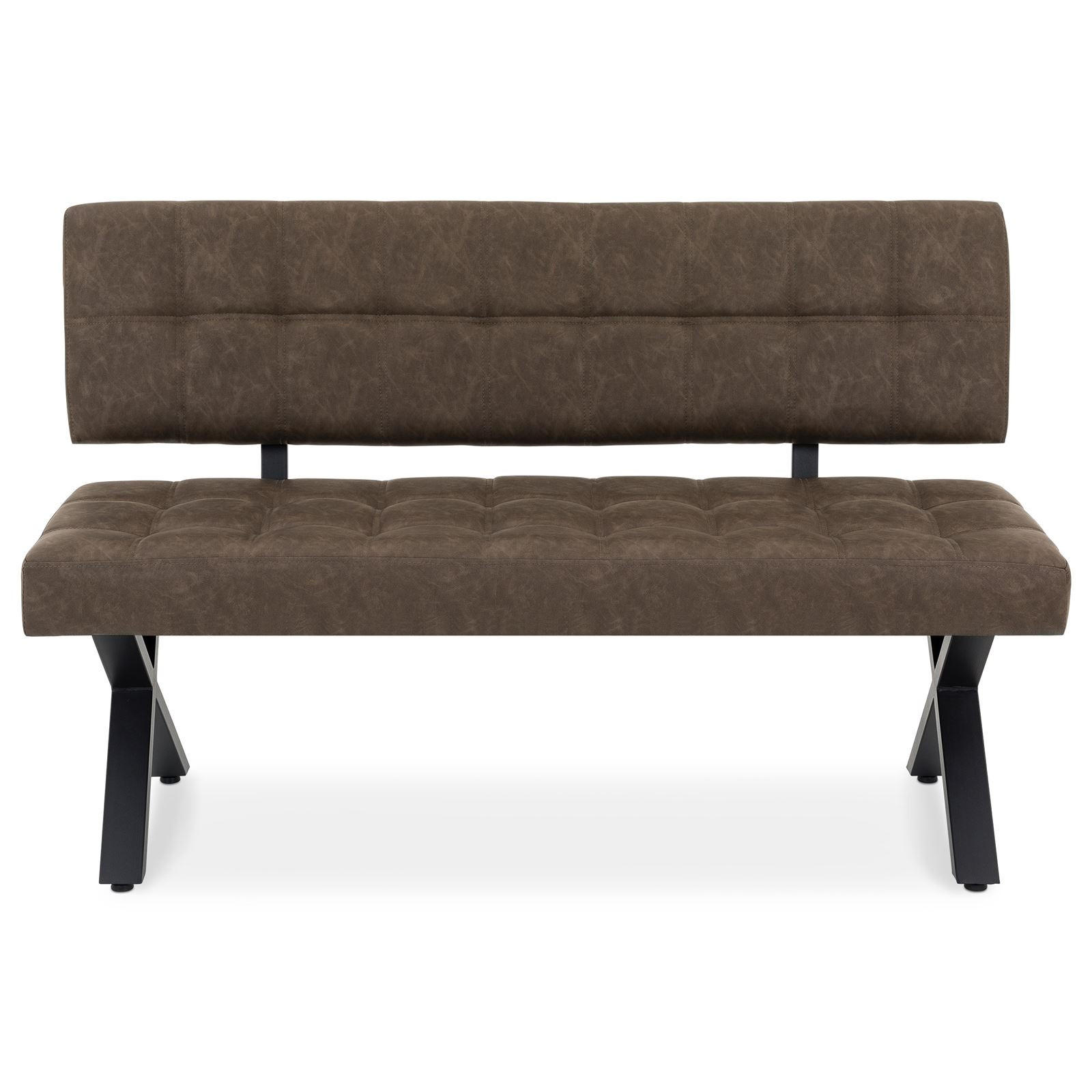 ESSZIMMERBANK KAROSI dunkelbraun - Dunkelbraun, Kunststoff/Metall (140/88/60cm) - IDIMEX