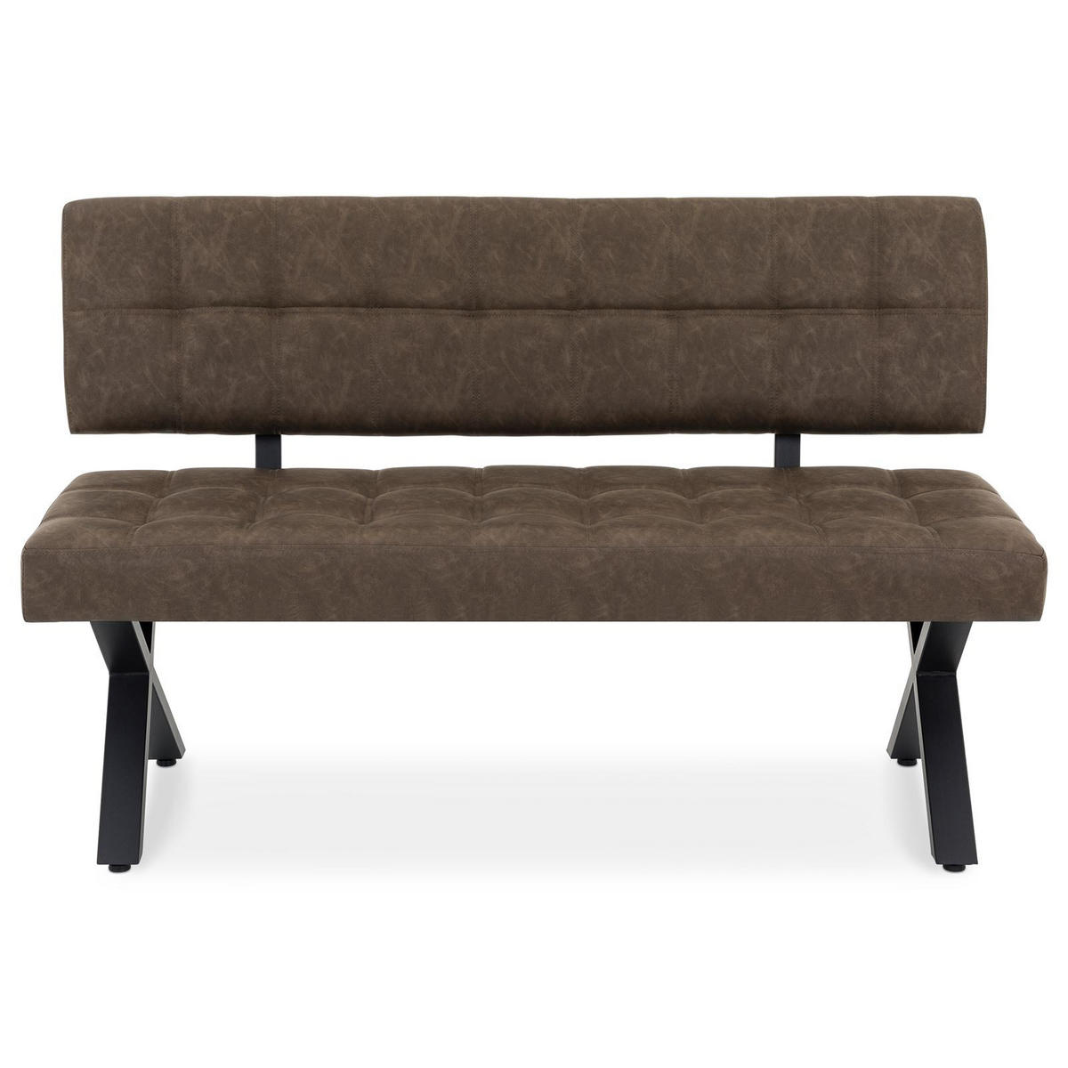 ESSZIMMERBANK KAROSI dunkelbraun - Dunkelbraun, Kunststoff/Metall (140/88/60cm) - IDIMEX