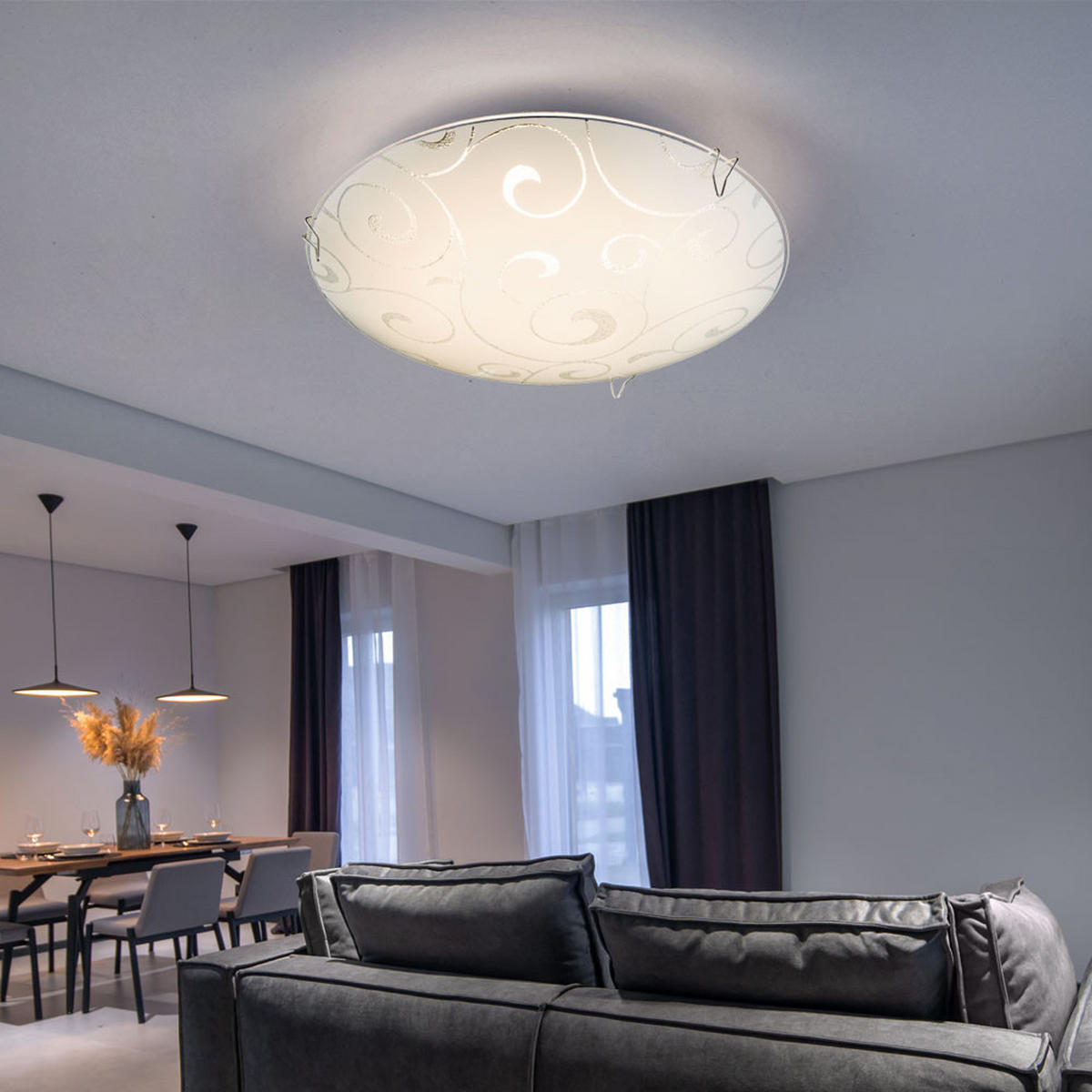 LED DECKENLEUCHTE Glas Weiß - Weiß, Glas (20/20/6cm)