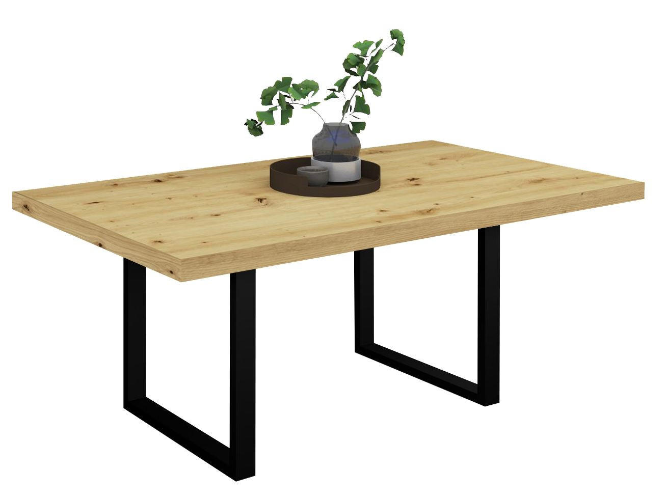 ESSTISCH Elgin 3 210x80x100 Metall+Holzwerkstoff Schwarz/Asteiche - Schwarz/Eiche Artisan, Holzwerkstoff (210/100/80cm) - 58aufmkessel