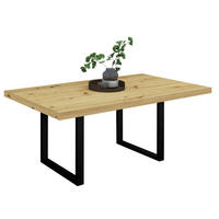 ESSTISCH Elgin 3 210x80x100 Metall+Holzwerkstoff Schwarz/Asteiche - Schwarz/Eiche Artisan, Holzwerkstoff (210/100/80cm) - 58aufmkessel