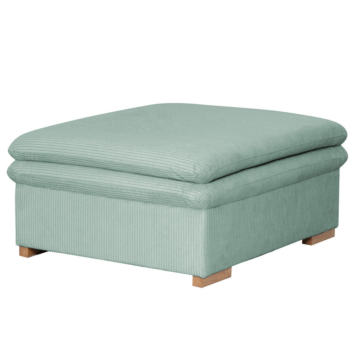 POLSTERHOCKER - Blau/Eichefarben, Eichenholz/Textil (105/45/90cm) - home24