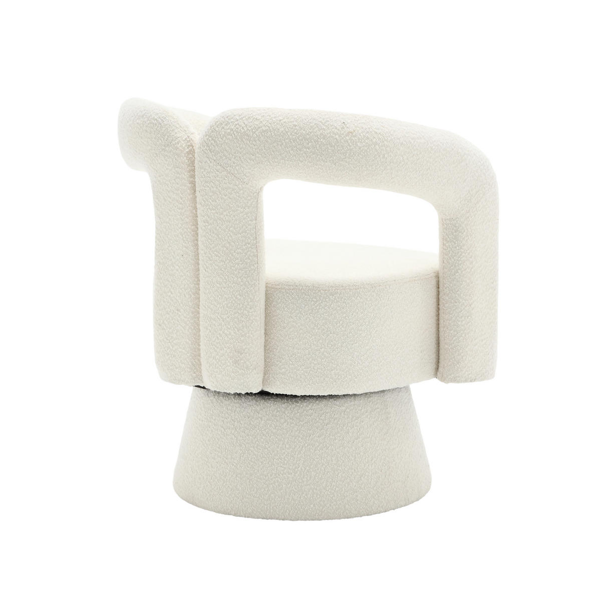SESSEL Bouclé Beige drehbar - Beige, Holzwerkstoff/Textil (67/74/54cm) - WISHDOR