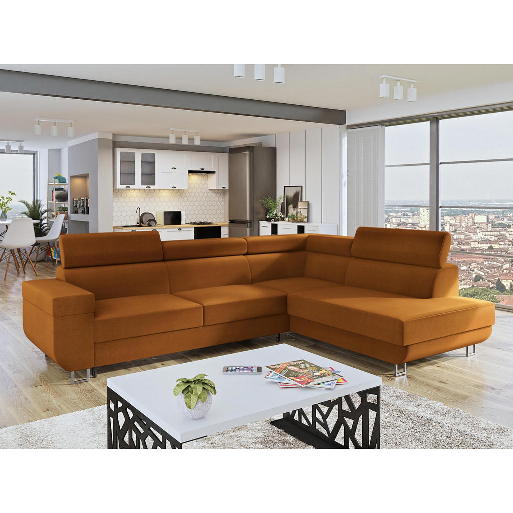 Thumbnail - Mirjan24 Ecksofa, Orange, Textil, rechts montierbar, L-Form,Rechteckig, 253x188 cm, Wohnzimmer, Sofas & Couches, Wohnlan...