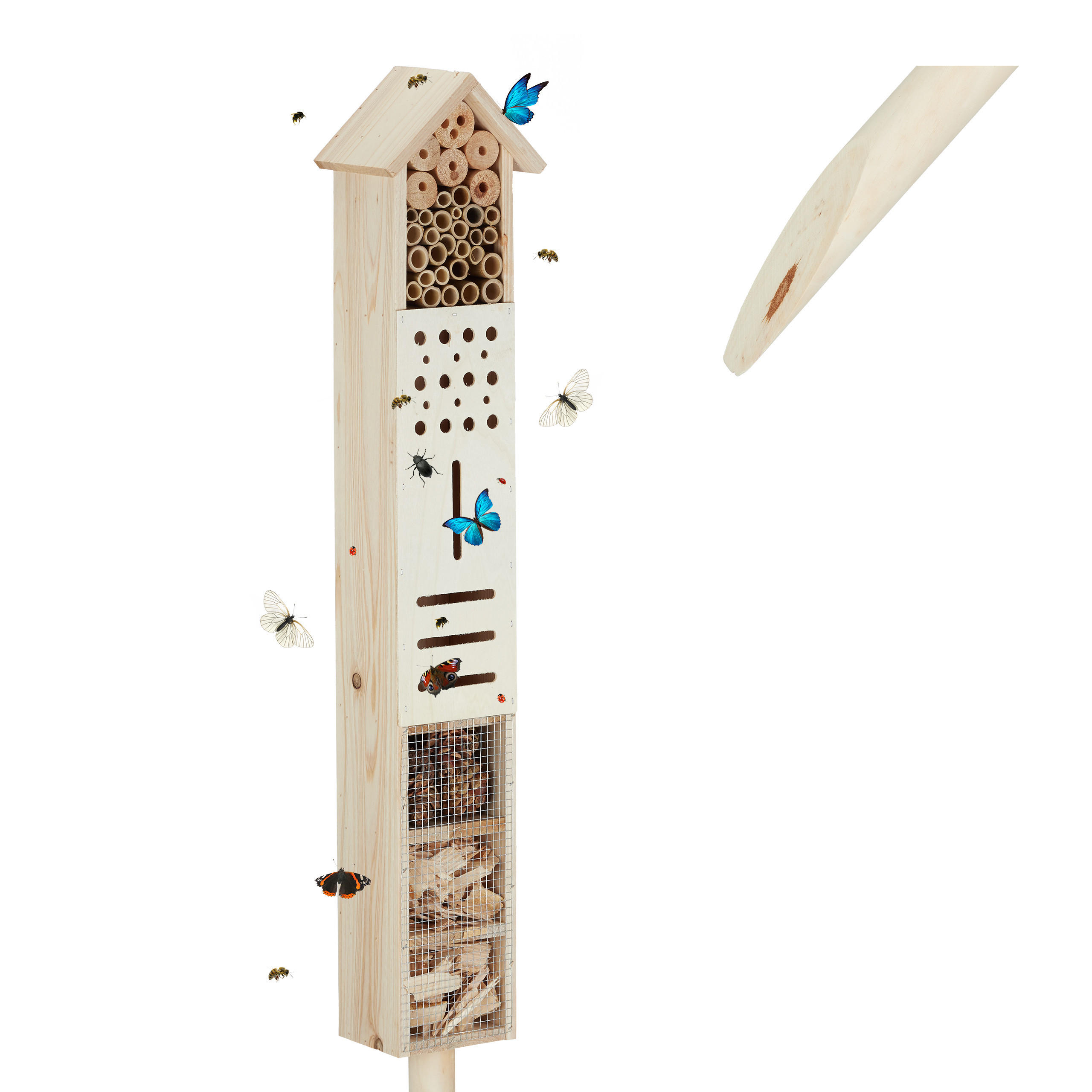 INSEKTENHOTEL - Hellbraun, Holz (16/148/11cm) - Relaxdays