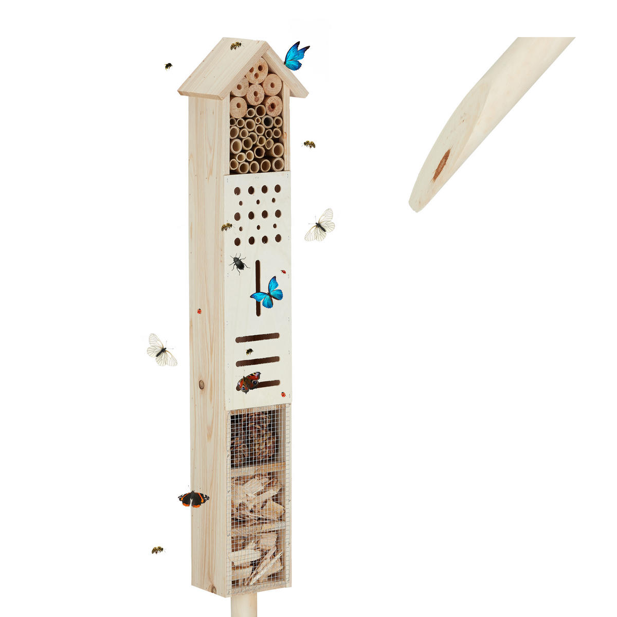 INSEKTENHOTEL - Hellbraun, Holz (16/148/11cm) - Relaxdays