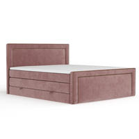 BOXSPRINGBETT Luxora Rosa 140/200 cm - Schwarz/Rosa, Holz/Holzwerkstoff (140/200cm) - Maison de Reve