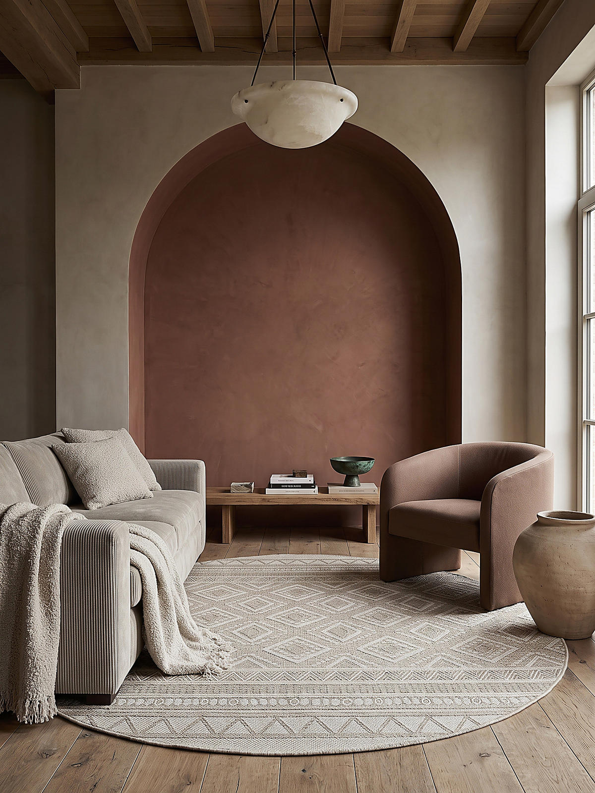TEPPICH Flachgewebe ESERA Ethno-Rauten Polypropylen Beige 160 x 160 cm - Beige, Textil (160/160cm) - KADIMA DESIGN