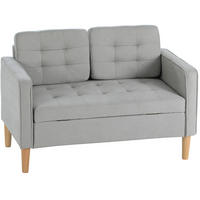 SOFA 2-Sitzer mit Stauraum 117 cm Samtoptik Hellgrau - Hellgrau, Holzwerkstoff (117/78/62cm) - Meubliv