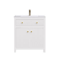 WASCHBECKENUNTERSCHRANK Keramikbecken Soft-Close Weiß - Weiß, Holzwerkstoff (81/86.5/46.5cm) - FLIEKS
