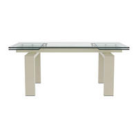 ESSTISCH - 8 Personen, 10 Personen - Glas - Transparent, Beige - LUBANA - Transparent/Beige, Glas (100/225/76cm) - Vente-Unique