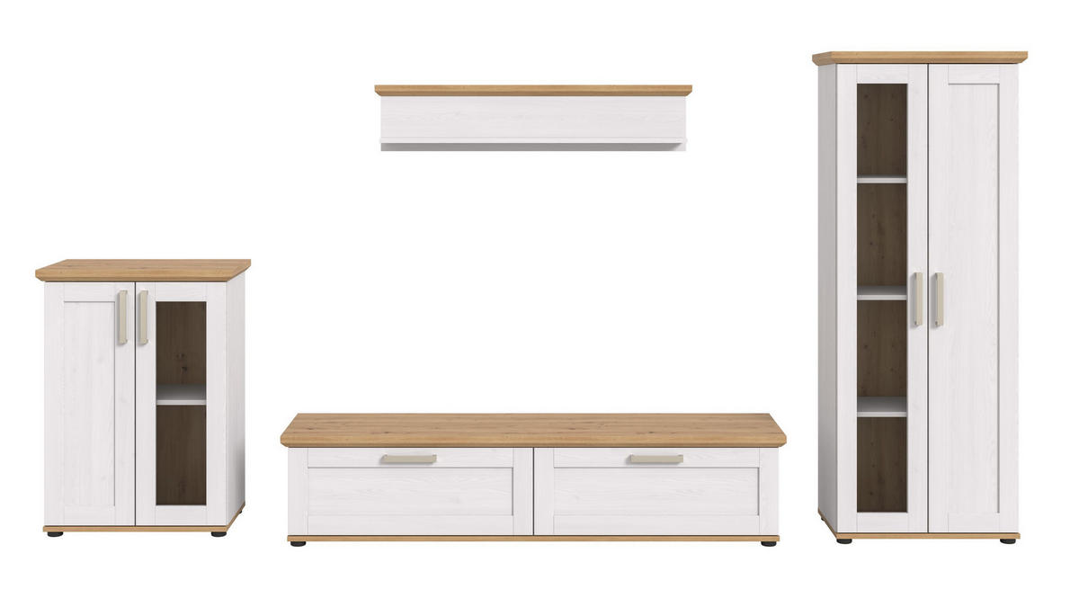 WOHNKOMBINATION VERONA (B/H/T: ca. 316/161/40 cm) in Sibiu Lärche Nachbildung/Sibiu Lärche Nachbildung - Lärchefarben, Holzwerkstoff (316/161/40cm)