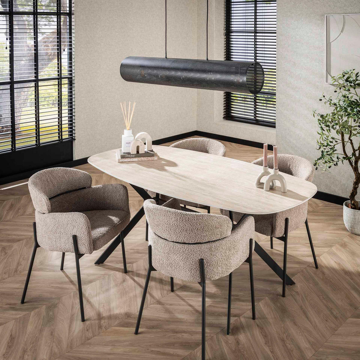 ESSTISCH Romano Beige 90/180/76 cm - Beige, Keramik (90/180/76cm) - Hoyz Collection