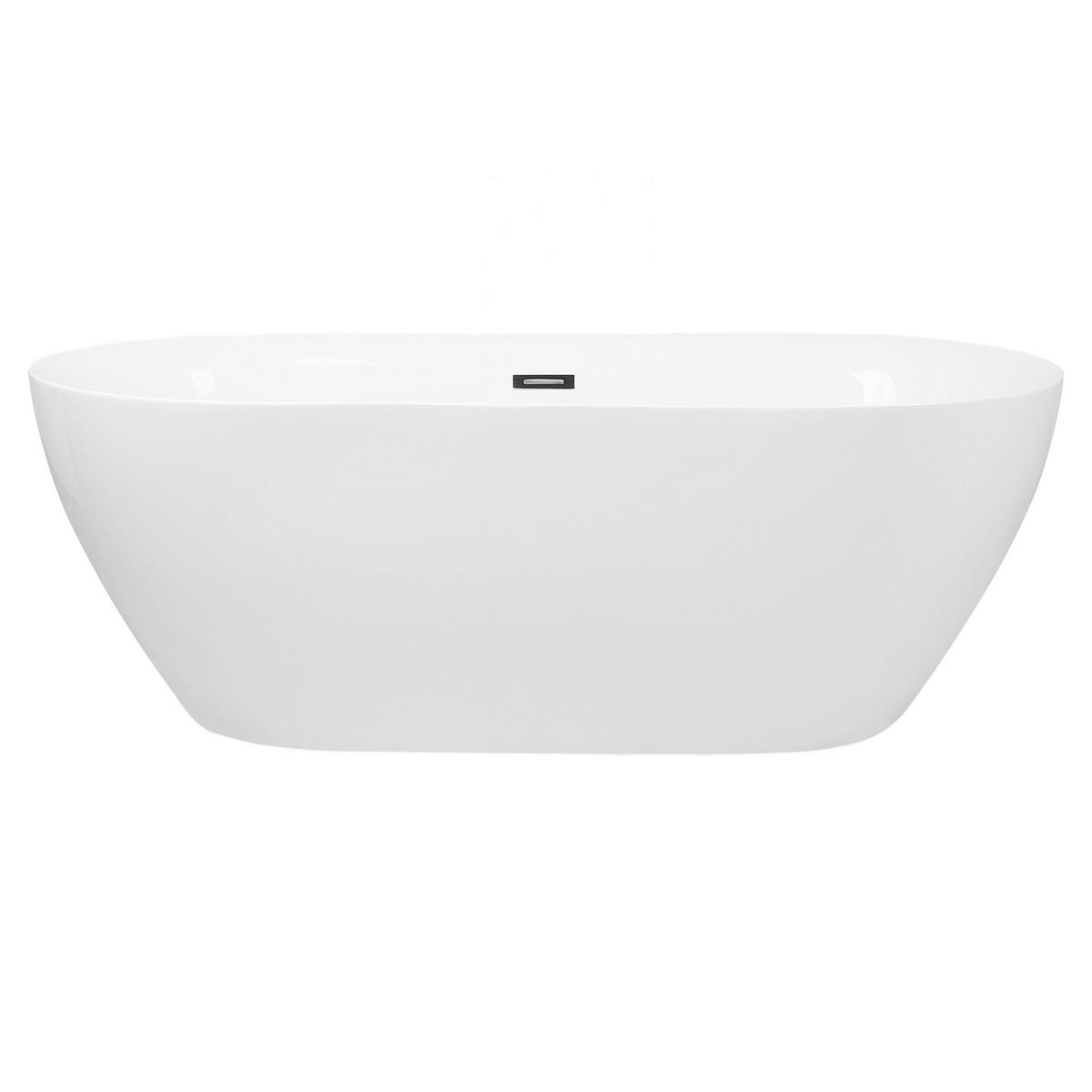 BADEWANNE FREISTEHEND 75x160x58 cm weiß Carrera - Weiß, Kunststoff (75/58/160cm) - Beliani