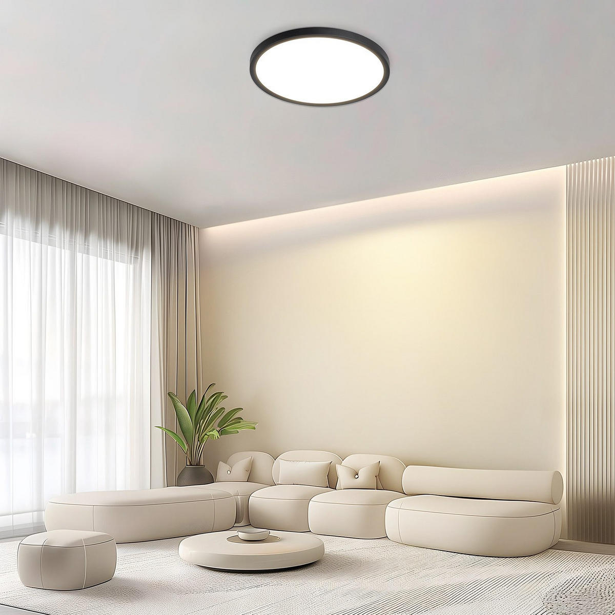 LED-DECKENLEUCHTE Lynn 30/30/2.6cm - Schwarz, Kunststoff (30/30/2.6cm) - Nettlife