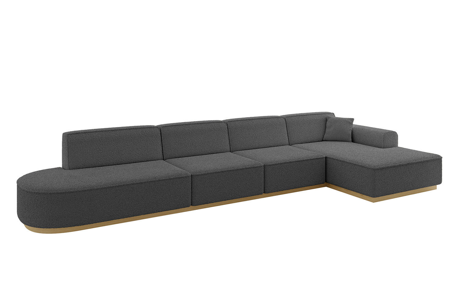 ECKSOFA Ottomane Rechts IREA-L3-v2 - 403x165x81 cm Grau - Grau, Holzwerkstoff/Textil (403/165cm) - ALTDECOR