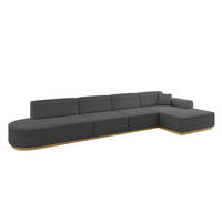 ECKSOFA Ottomane Rechts IREA-L3-v2 - 403x165x81 cm Grau - Grau, Holzwerkstoff/Textil (403/165cm) - ALTDECOR