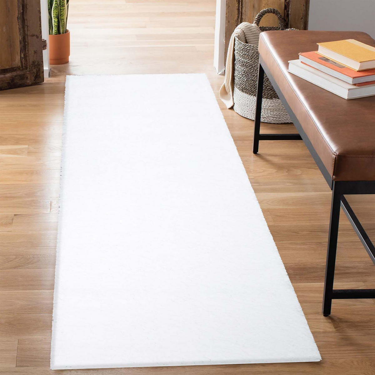 HOCHFLOR-TEPPICH City Shaggy 500 Weiss 80x300 cm - Weiß, Textil (80/300cm) - carpet city