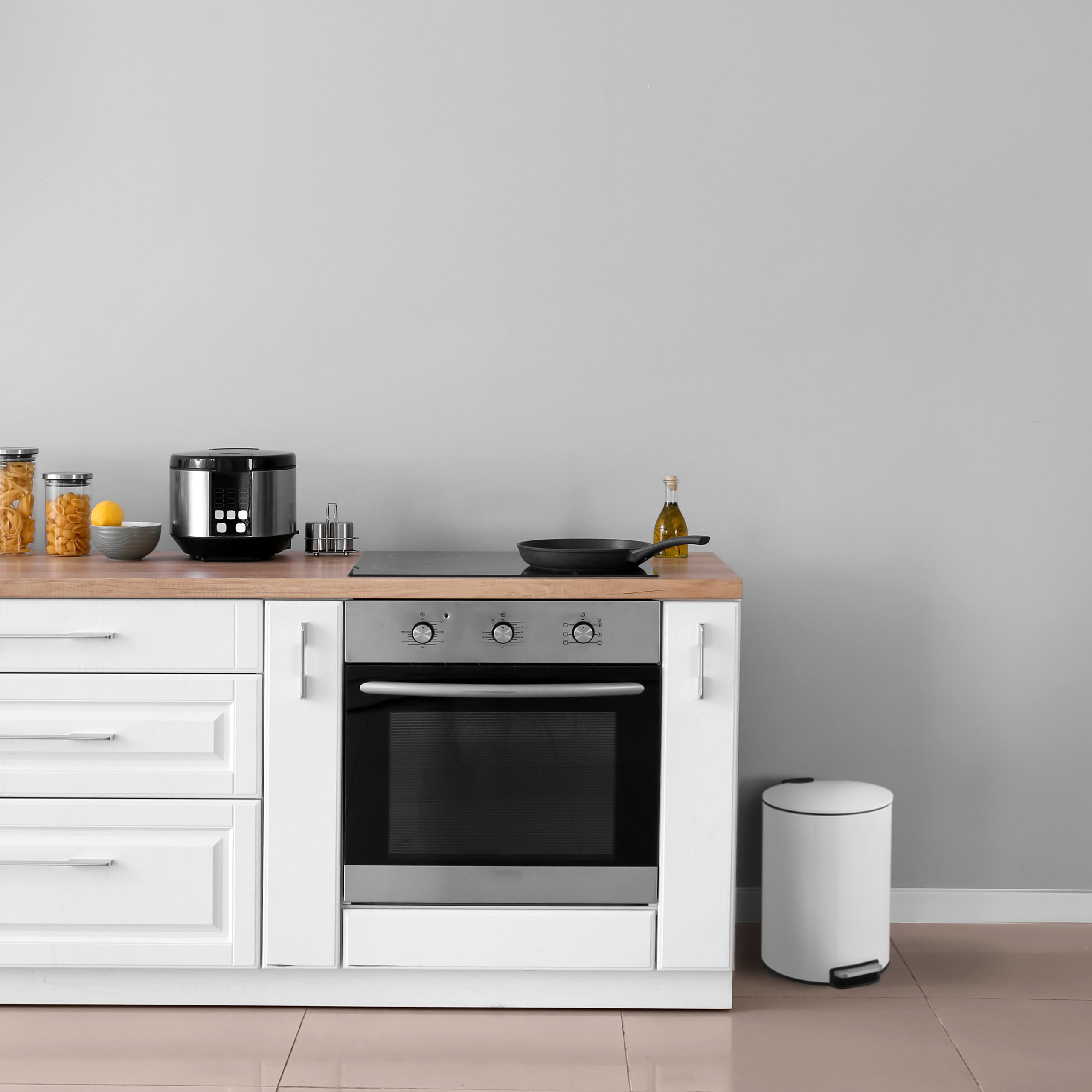 TRETEIMER - Weiß, Kunststoff/Metall (26/38/30cm) - Relaxdays