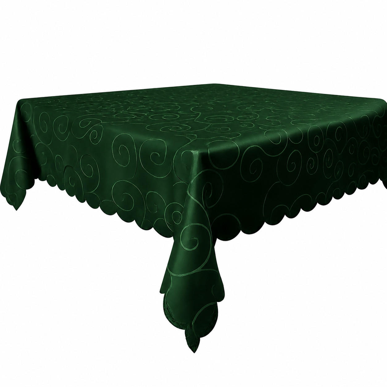 TISCHDECKE 110/180 cm Ornamente Dunkelgrün - Dunkelgrün, Textil (110/180cm) - TiborTex