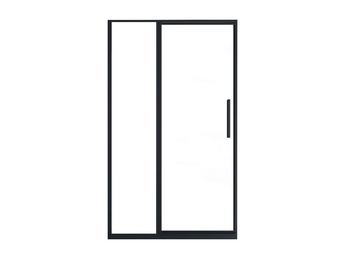 DUSCHTÜR Schwingtür - Schwarz matt - Industrial Style - 120 x 195 cm - TORONI - Schwarz, Metall (120/195cm) - Vente-Unique