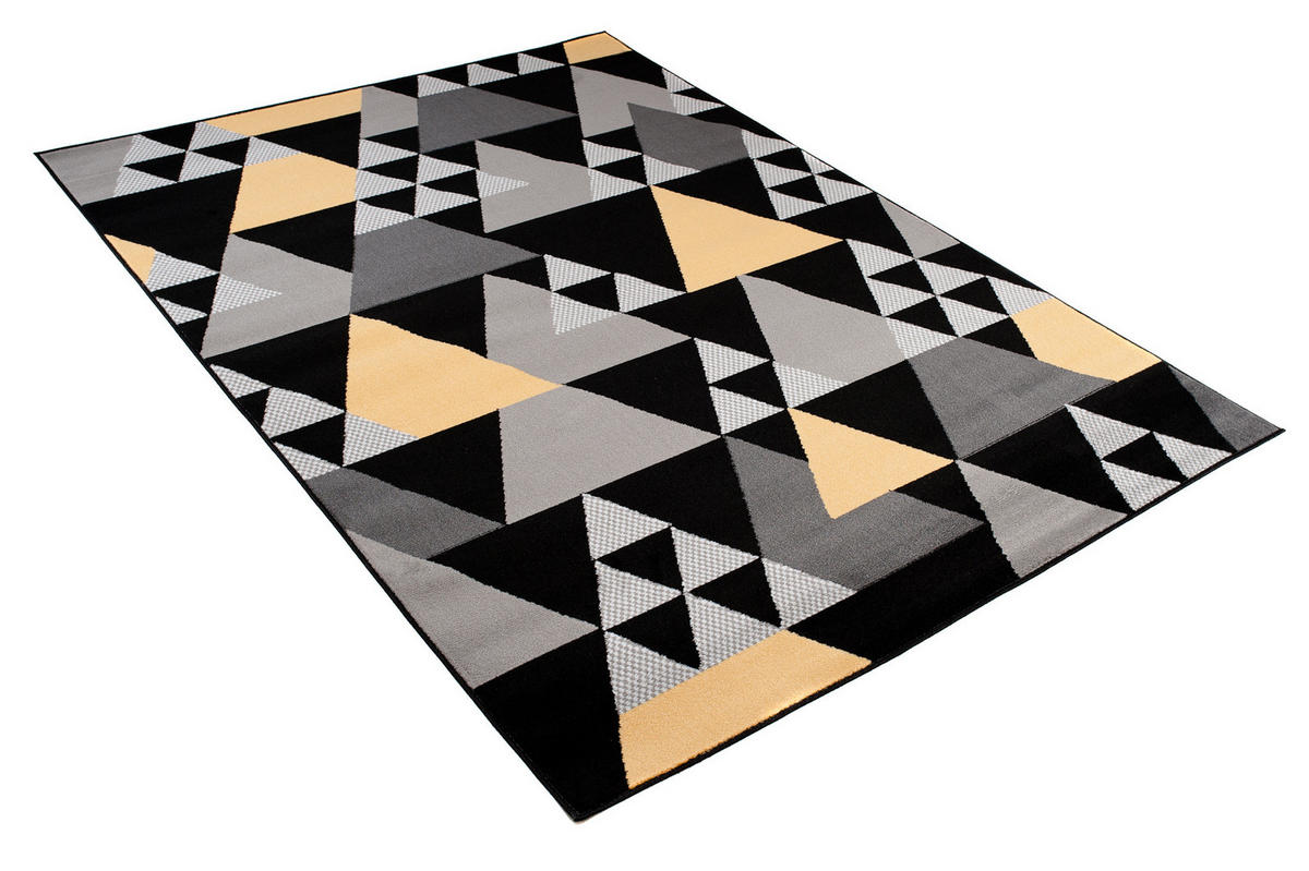 TEPPICH MAYA Gelb Dreiecke Meliert 200/300 cm - Gelb, Textil (200/300cm) - Tapiso