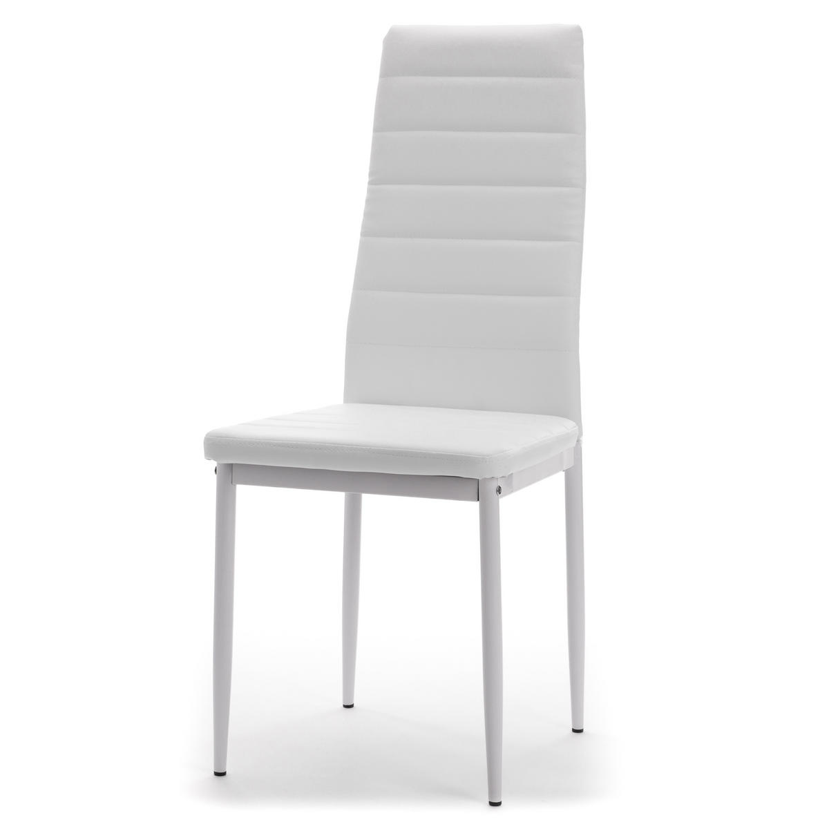 STUHL Set FADO 4x aus Ökoleder - weiß - Weiß, Leder/Metall (45/99/50cm) - NEW HOME