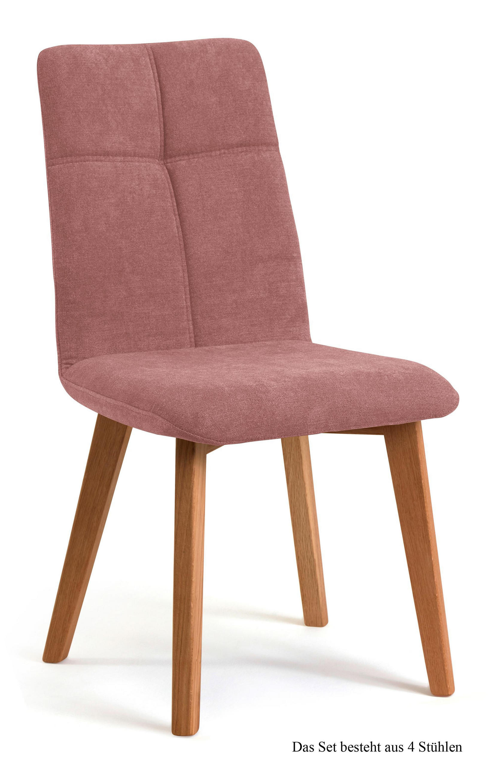 ESSZIMMERSTUHL (4er-Set) Dillian 47x92x60 Eiche geölt/Rosewood - Eichefarben/Dunkelrosa, Kunststoff (60/92/47cm) - 58aufmkessel