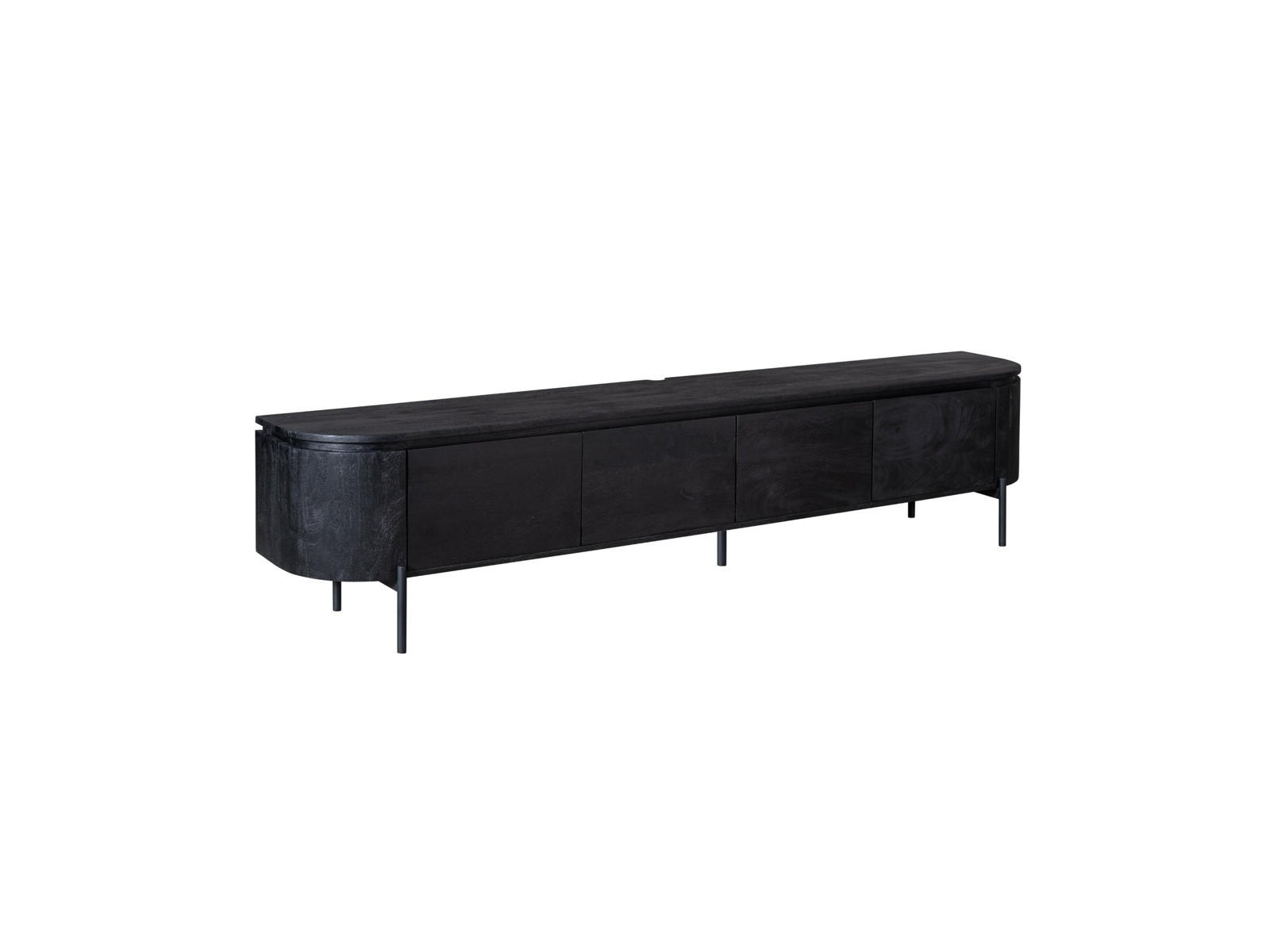 LOWBOARD Magnificent Mangoholz 240 cm / 35 cm Schwarz - Schwarz, Holz (240/30/35cm) - Villa Möbel