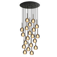 GALERIELEUCHTE Belluna 20-flammig Rauch Ø 14cm - Anthrazit, Glas (14/14/35cm) - s.luce