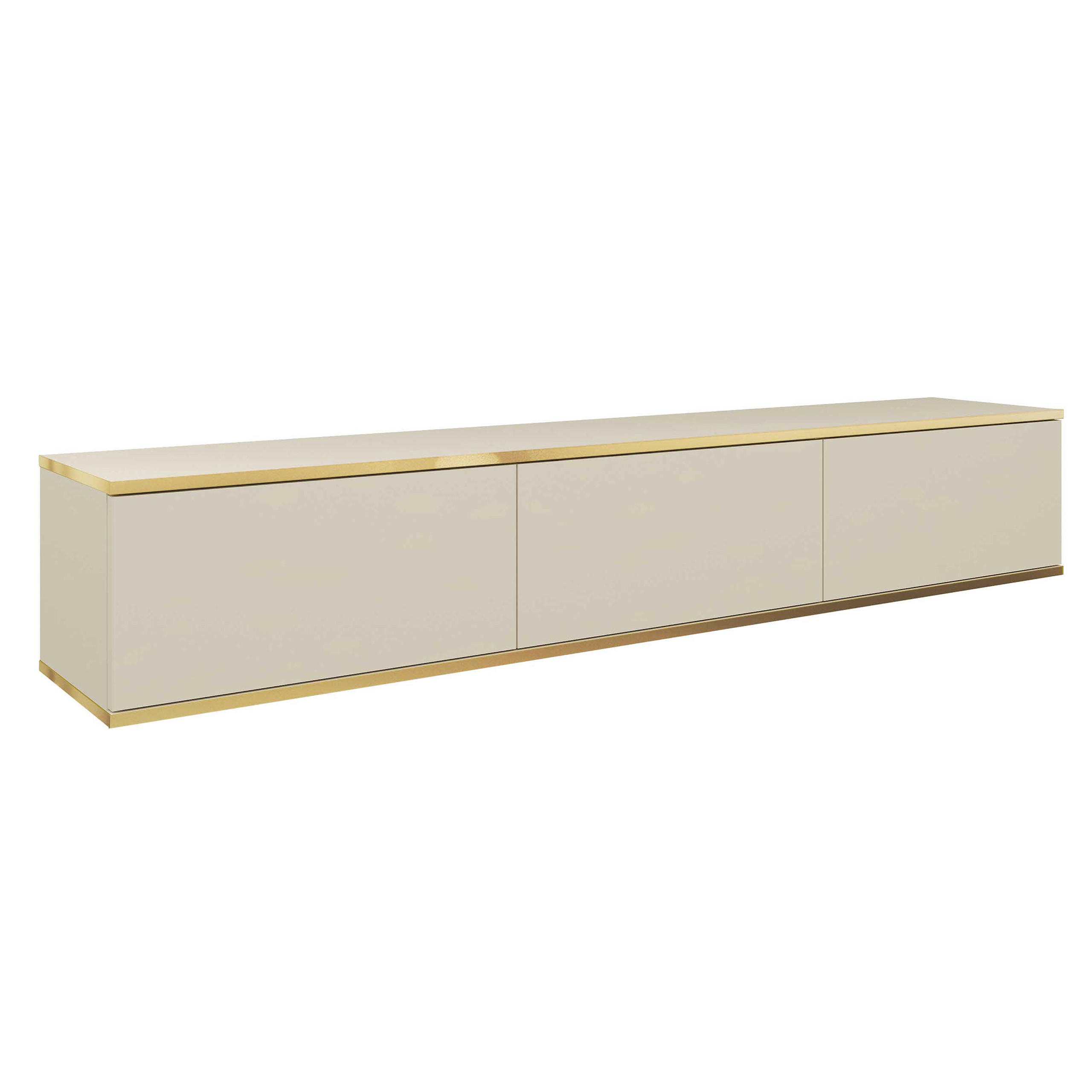 LOWBOARD VENEZIA 175x32x30 cm mit 3 Türen Beige - Beige, Holzwerkstoff (175/30/32cm) - MASSENO