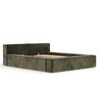 POLSTERBETT Voliera Olivgrün 180/200 cm im Chenille-Stoff - Birkefarben/Schwarz, Holz/Holzwerkstoff (180/200cm) - Maison de Reve