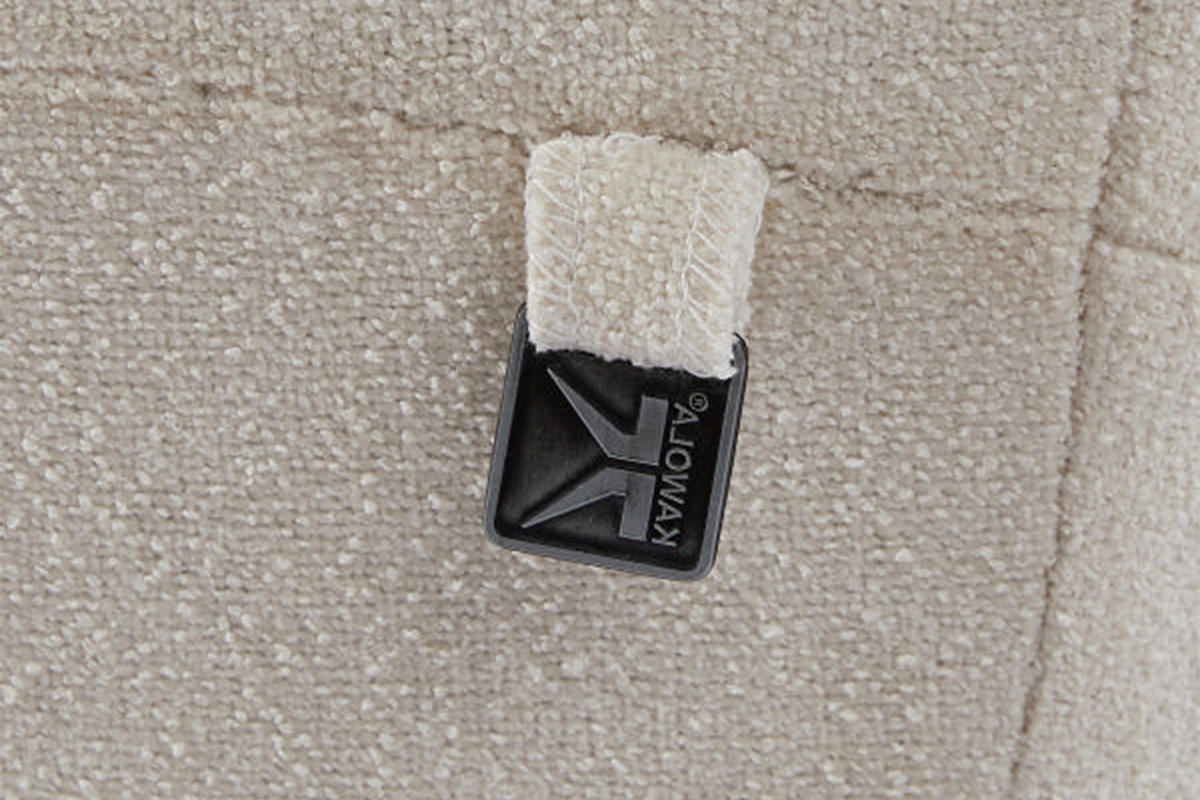 DESIGNSOFA GARBO Cremeweiß Webstoff - Creme/Schwarz, Textil/Metall (280/92/158cm) - KAWOLA