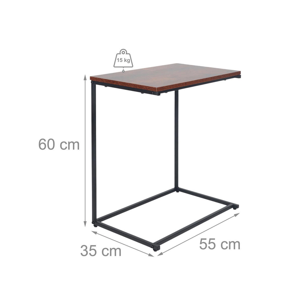 BEISTELLTISCH - Multicolor, Holzwerkstoff/Metall (35/55/60cm) - Relaxdays