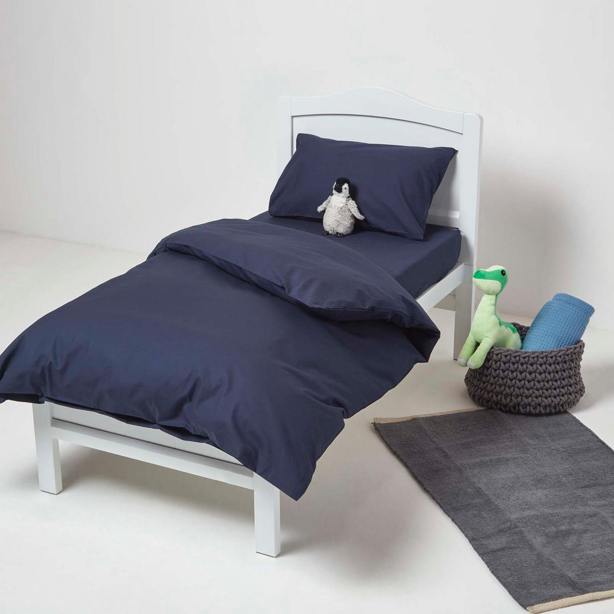KINDER-SPANNBETTLAKEN 2er-Set, Ägyptische Baumwolle, 70/140 cm - Dunkelblau, Textil (70/140cm) - Homescapes