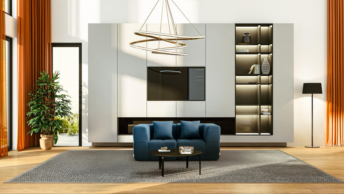 2-SITZER-SOFA Bouclé-Stoff Tiefblau - Blau, Textil (180/73/95cm) - MILYsofa