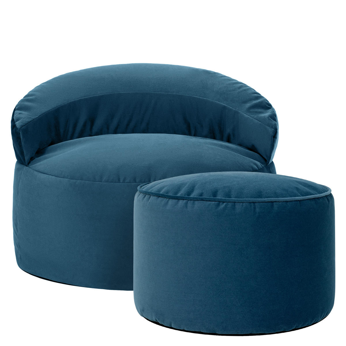 SITZSACK mit rundem Hocker Orb - Dunkelblau, Textil (86/61/86cm) - icon