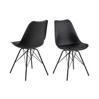 STUHL 2er-Set schwarz, Metall schwarz - Schwarz, Holzwerkstoff (48/86/54cm) - ebuy24