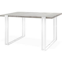 ESSTISCH Lilo rechteckig ausziehbar, Grauer Beton 120-220/80/76 cm - Hellgrau/Weiß, Holzwerkstoff/Metall (120/80/76cm) - WFL GROUP