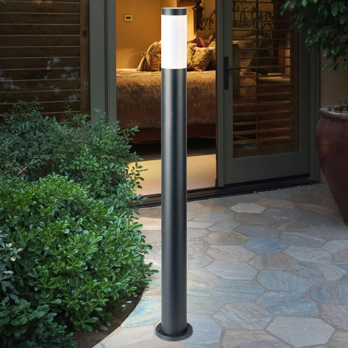 LED WEGELEUCHTE Edelstahl Anthrazit - Anthrazit, Kunststoff (12.7/11/110cm) - Globo Lighting