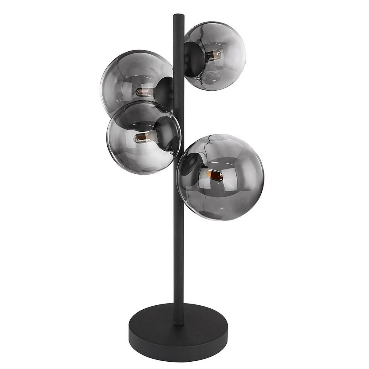 LED TISCHLEUCHTE Metall Schwarz Glas Rauchgrau - Grau, Glas (24/19/48cm) - Globo Lighting