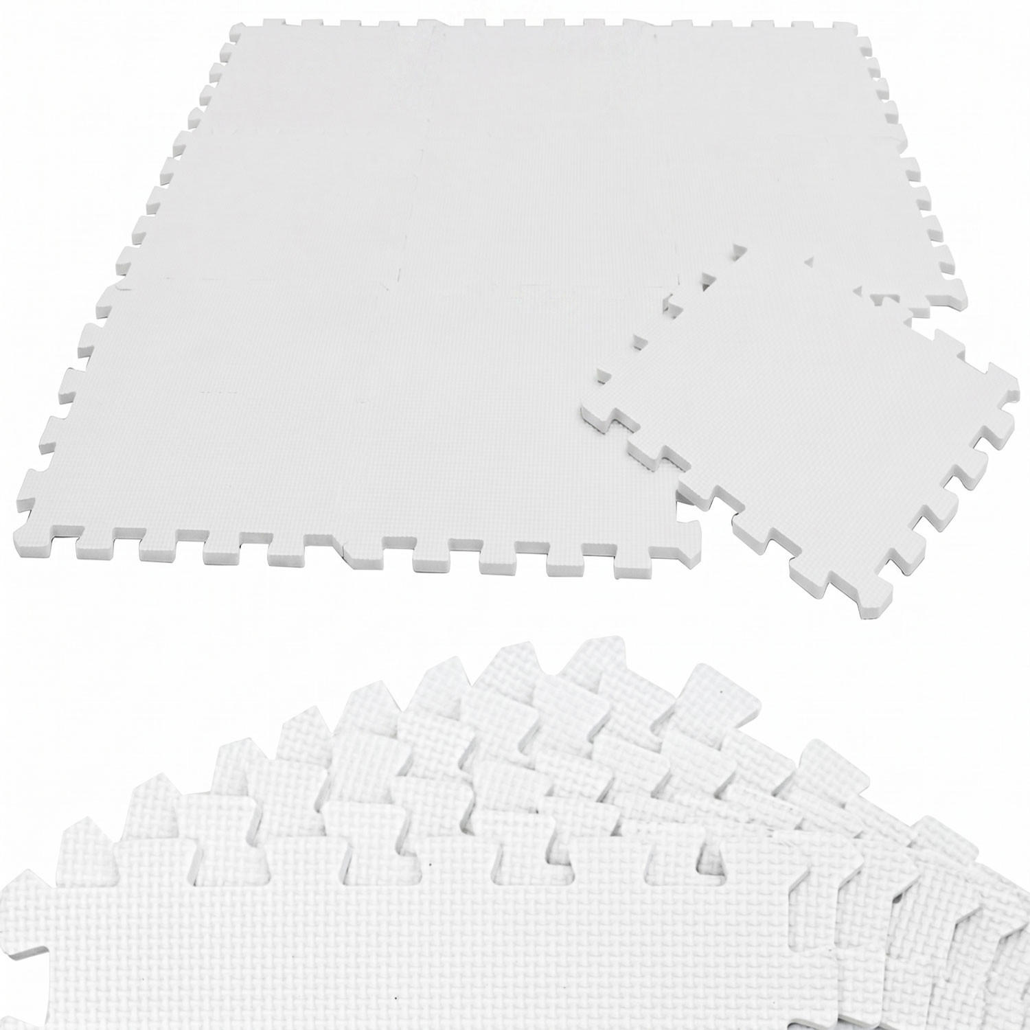 SPIELMATTE ab Null - 90 cm Baby Puzzlematte Weiß - Weiß, Kunststoff (30/30cm) - Littletom