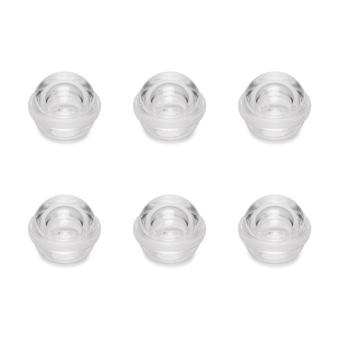 TÜRSTOPPER, halbkugelförmig, selbstklebend, Bodenbefestigung, Kunststoff, Transparent 6er-set - Transparent, Kunststoff (8.8/12.6cm) - EMUCA
