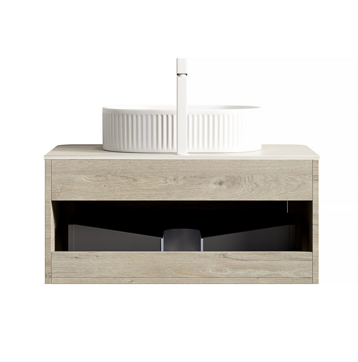 WASCHTISCH mit Unterschrank 80 cm Beige - Beige, Holzwerkstoff (46/50.2/80cm) - Beauniv
