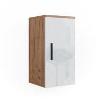 HÄNGESCHRANK Irma, Eiche/Weiß Hochglanz, 30 x 59 cm mit Regal - Honigeiche/Weiß Hochglanz, Holzwerkstoff (30/59/24cm) - Vicco