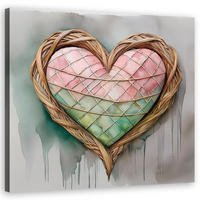 WANDBILD herz liebe shabby chic - Pink, Textil (40/40cm) - Feeby